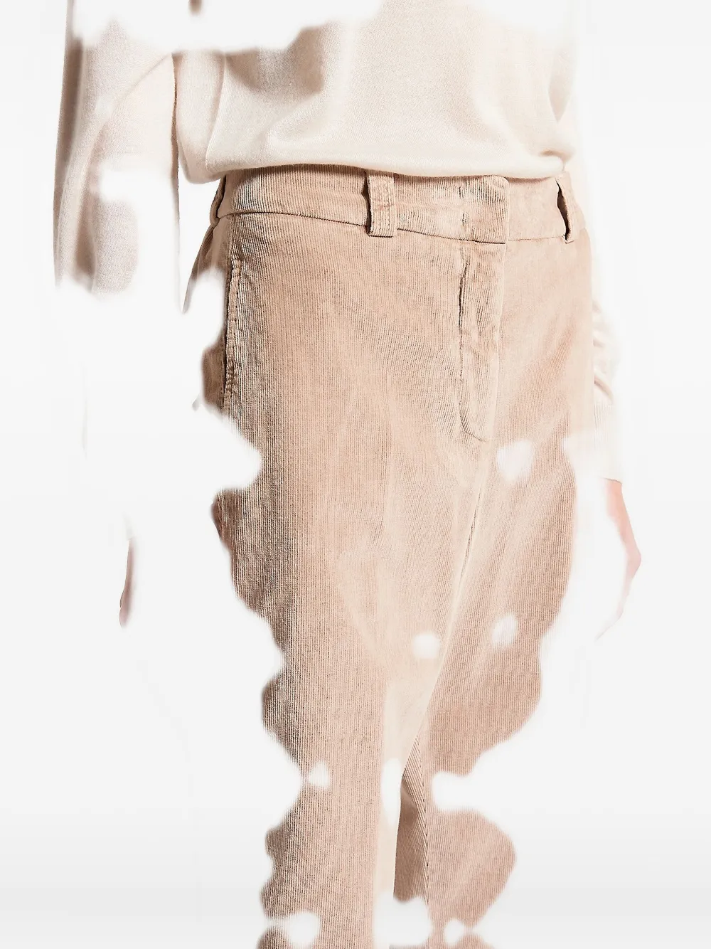 Peserico Corduroy-texture Cuffed Trousers In Multi