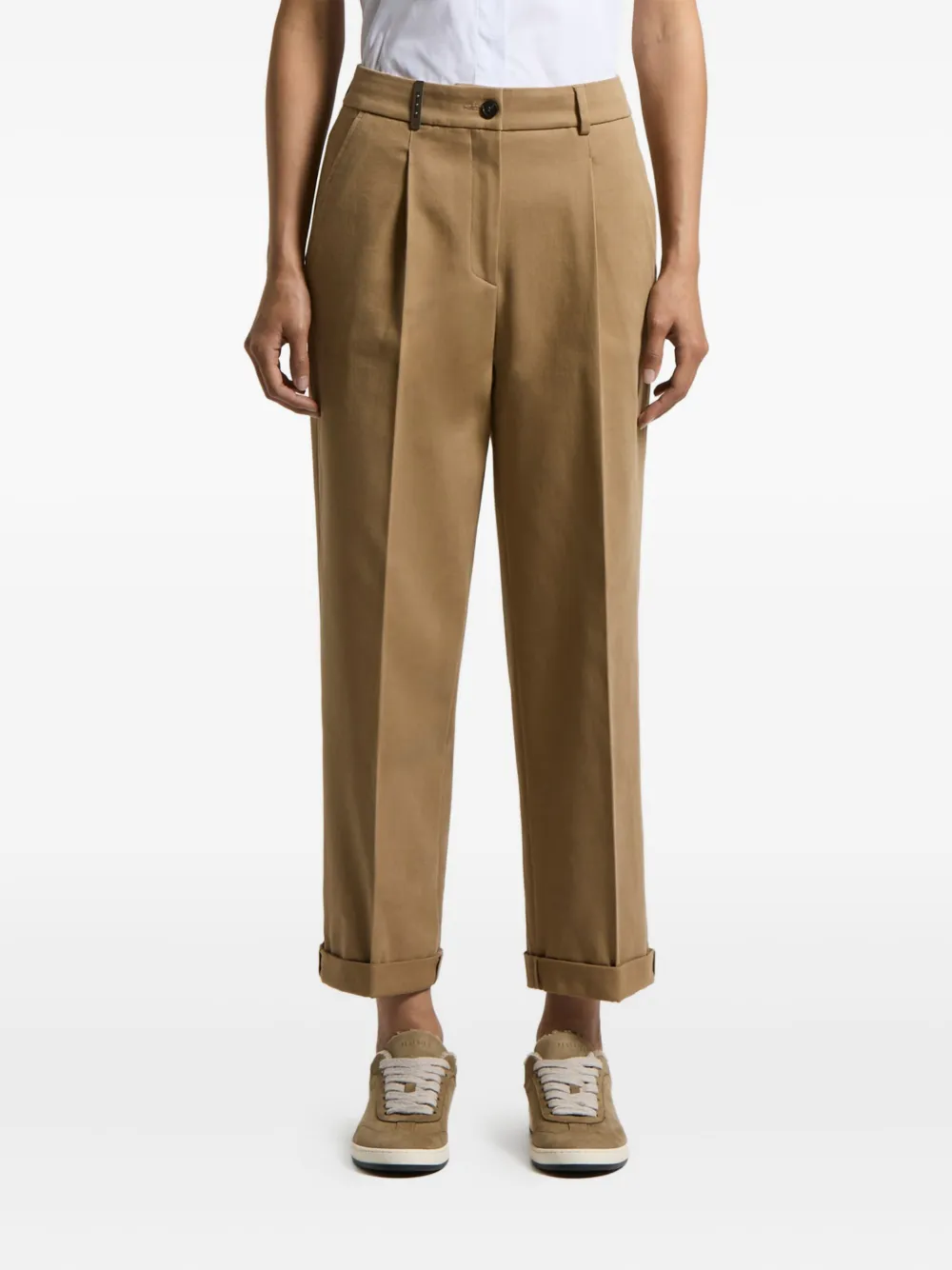 Peserico pleated-details trousers | Brown | Image 1