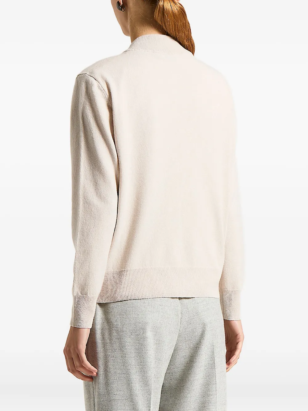 Peserico Zip Knitted Top In Neutral