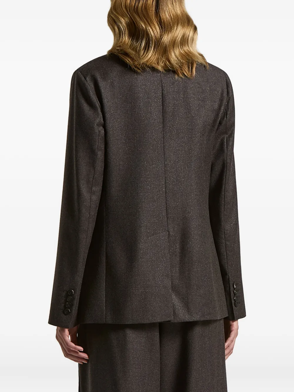 Peserico Single-breasted Wool Blazer In Brown