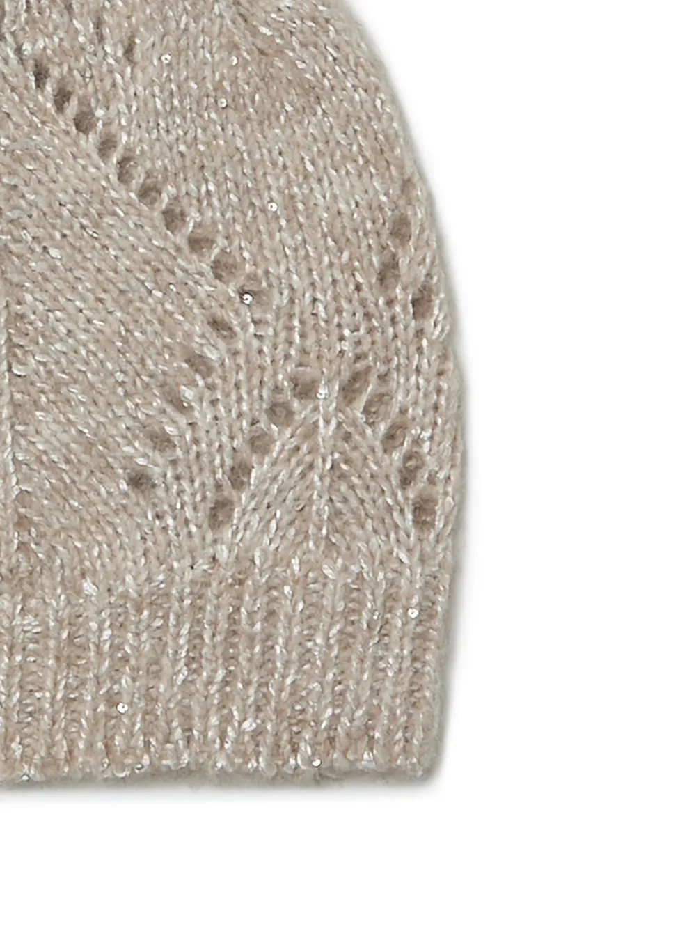 Peserico Gebreide muts met ringlets - Beige