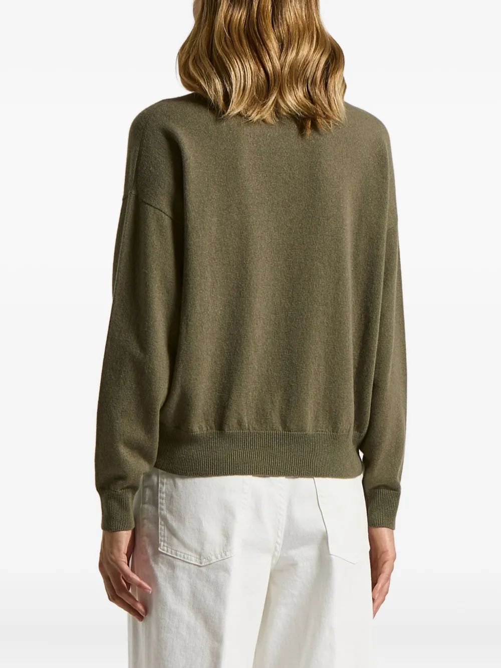 Peserico High-neck Embellished Sweater In Green