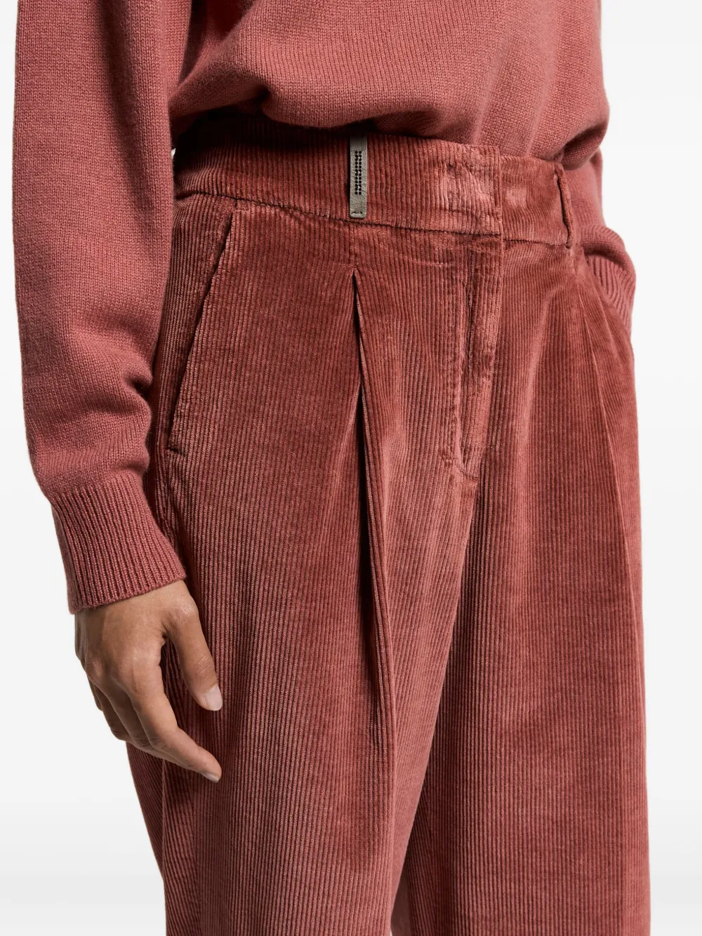 Peserico Ribfluwelen broek Rood