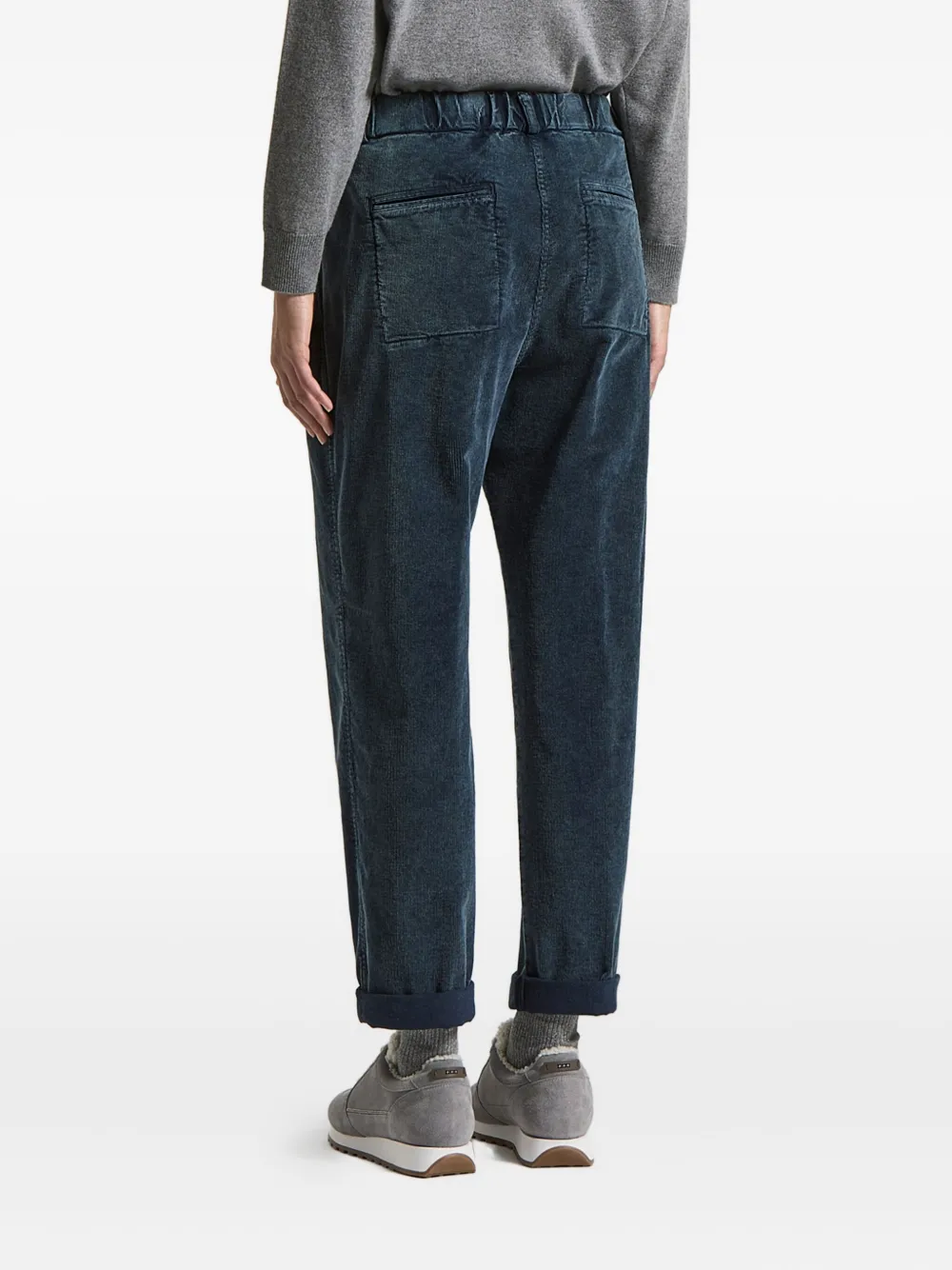 Peserico 800-line Corduroy Pleated Trousers In Blue