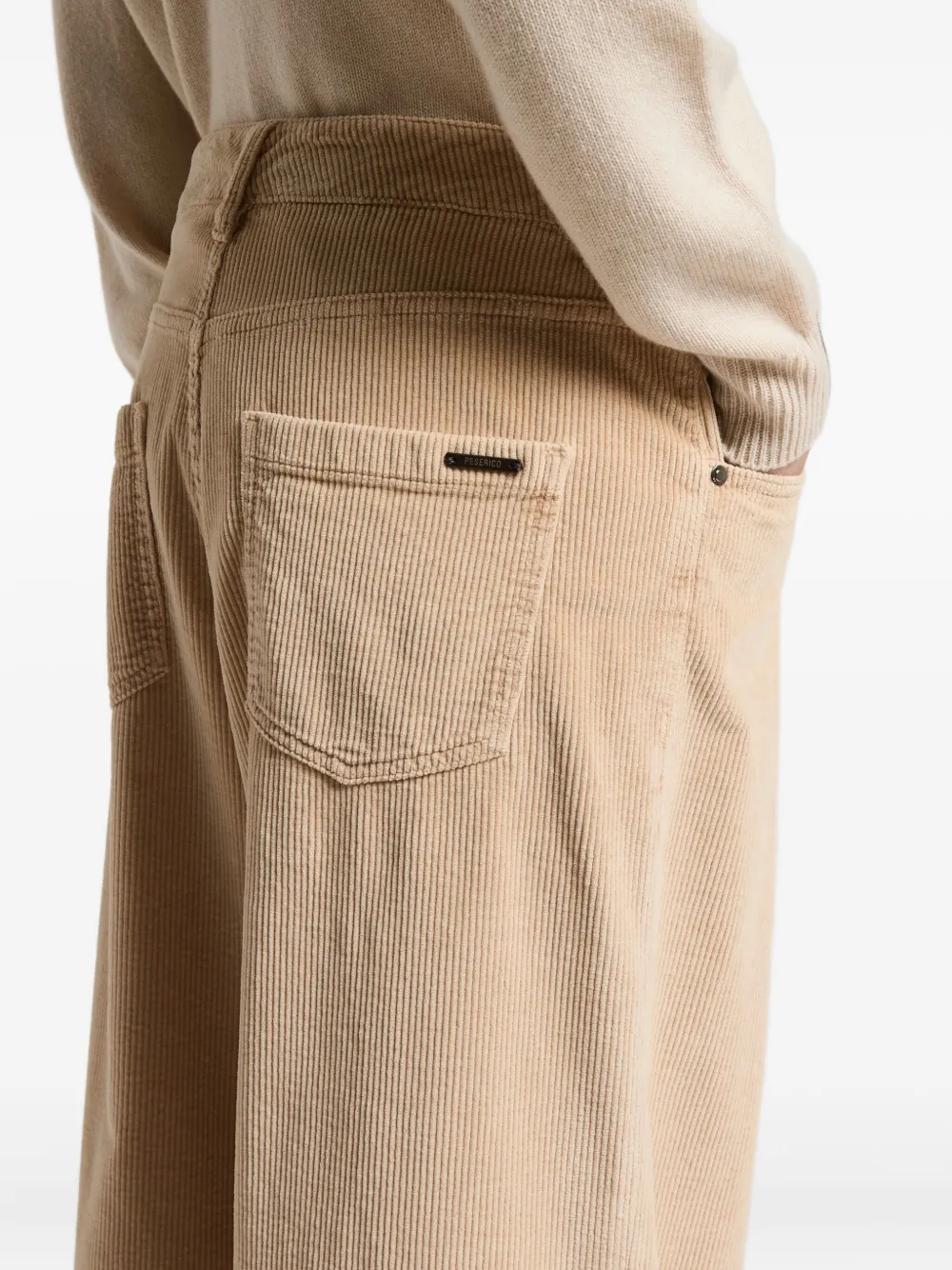 Peserico Ribfluwelen broek Beige