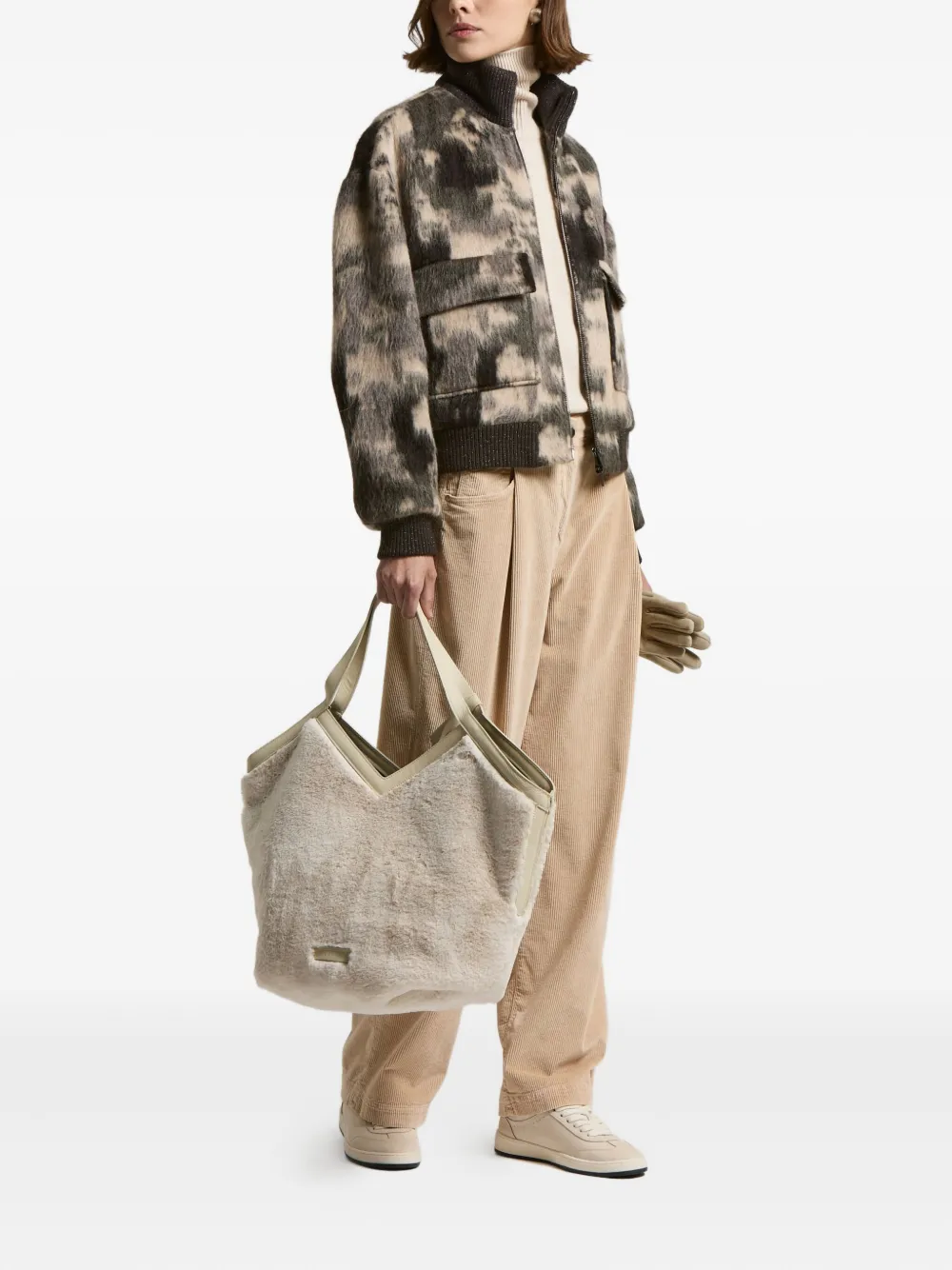Peserico Ribfluwelen broek - Beige