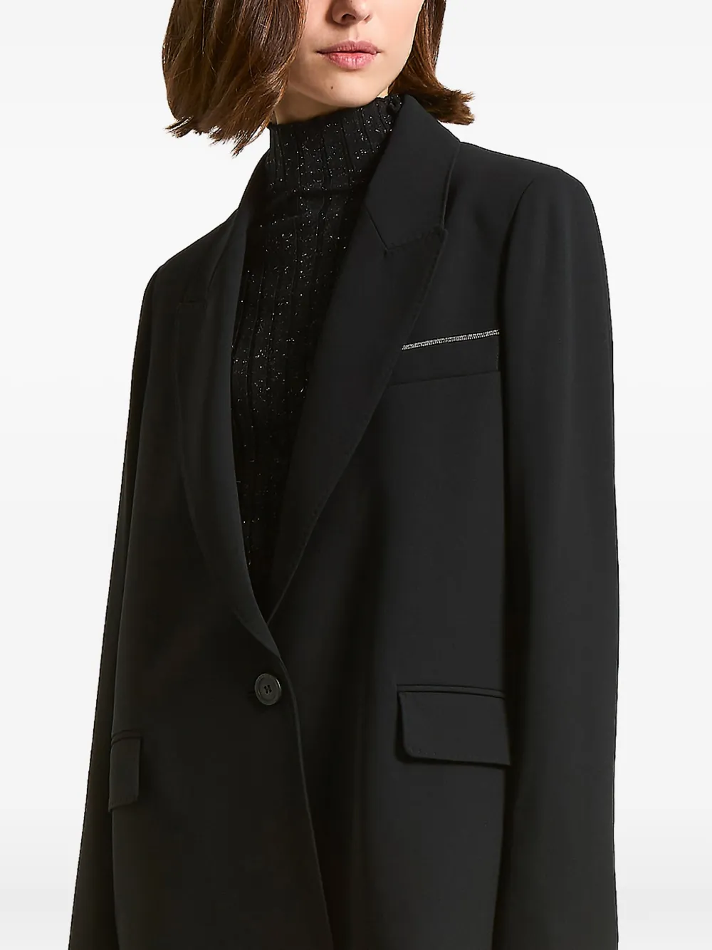 Peserico Flap-pockets Single-breasted Blazer In Black