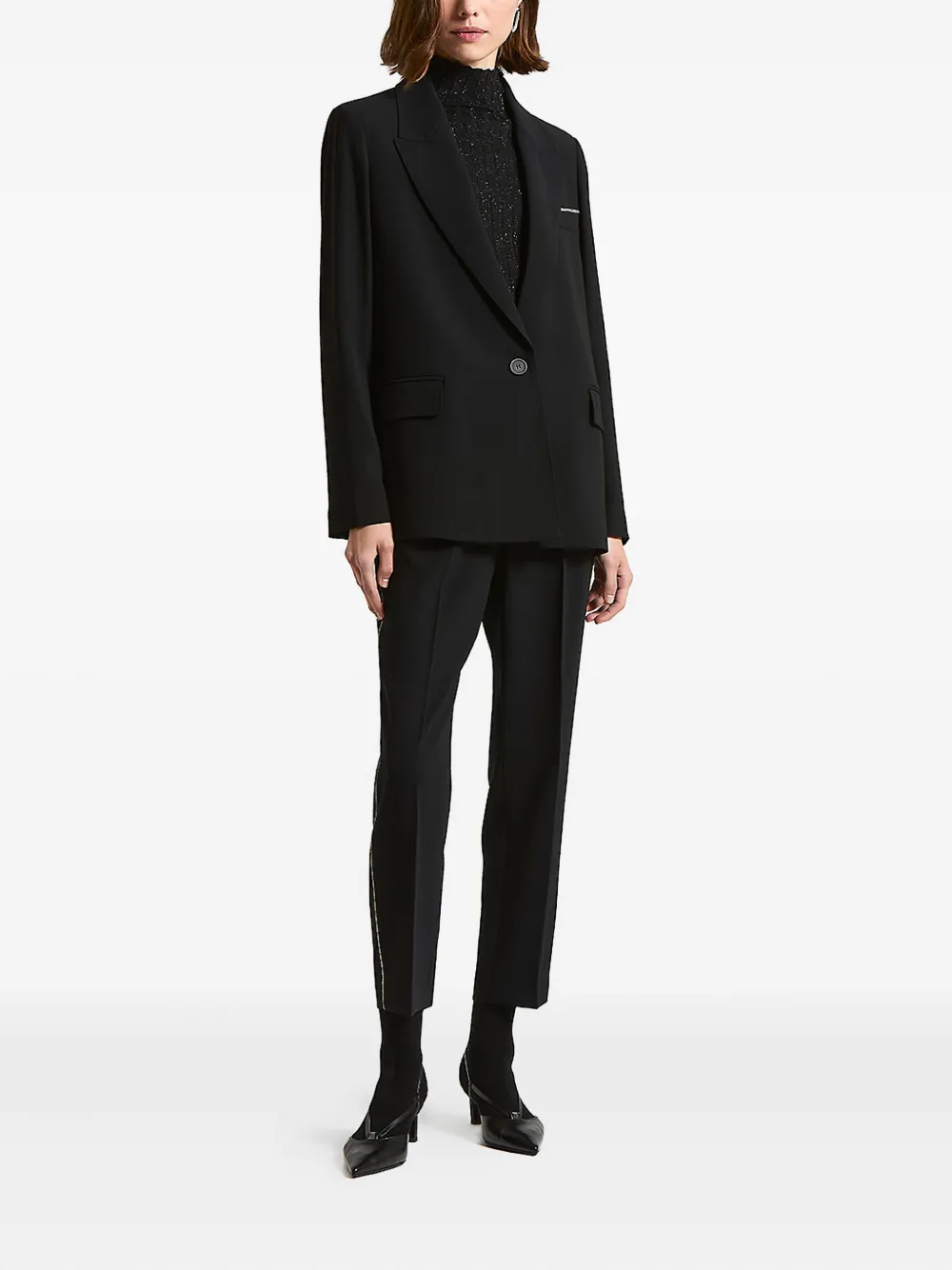 Peserico Flap-pockets Single-breasted Blazer In Black