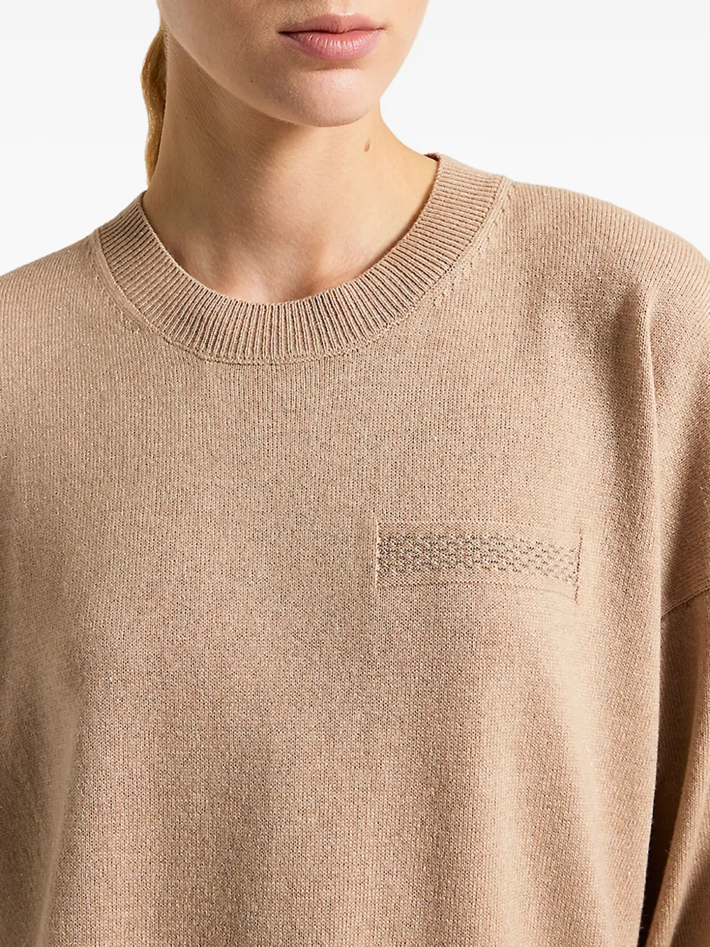 Peserico Gebreide trui met zak Beige