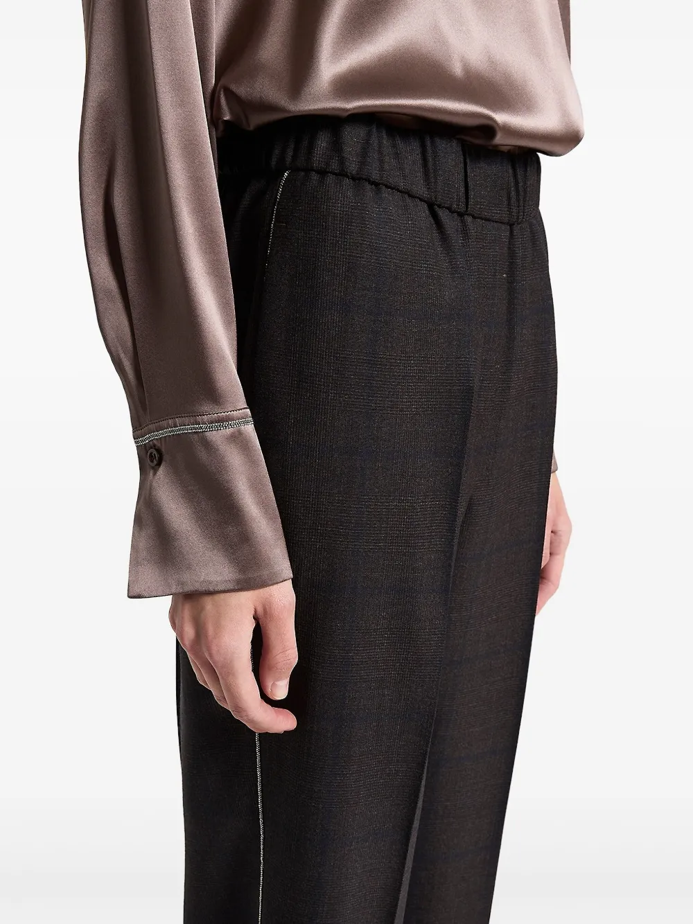 Peserico Trainingsbroek met elastische tailleband Bruin