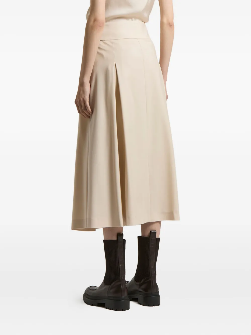 Peserico Pleated Midi Skirt In Neutral