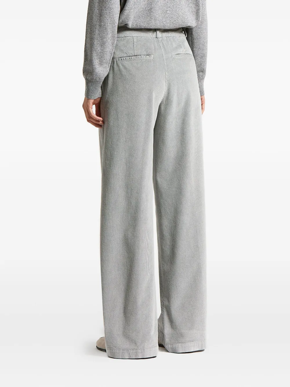 Peserico Broek met ribfluwelen textuur Grijs