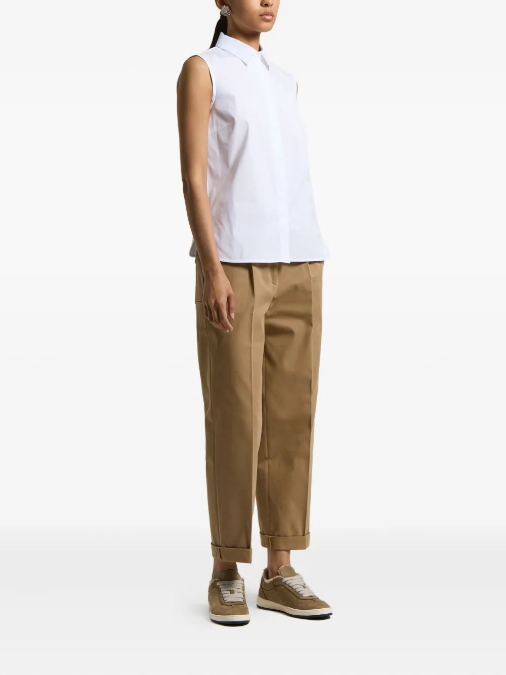 Peserico sleeveless collared shirt - Wit