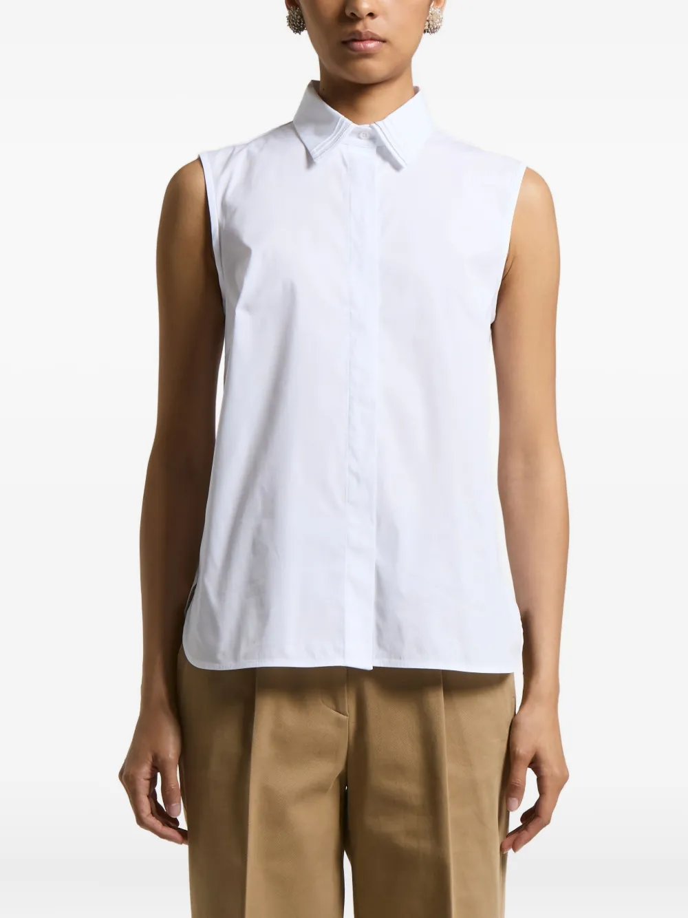 Peserico sleeveless collared shirt | White | Image 1