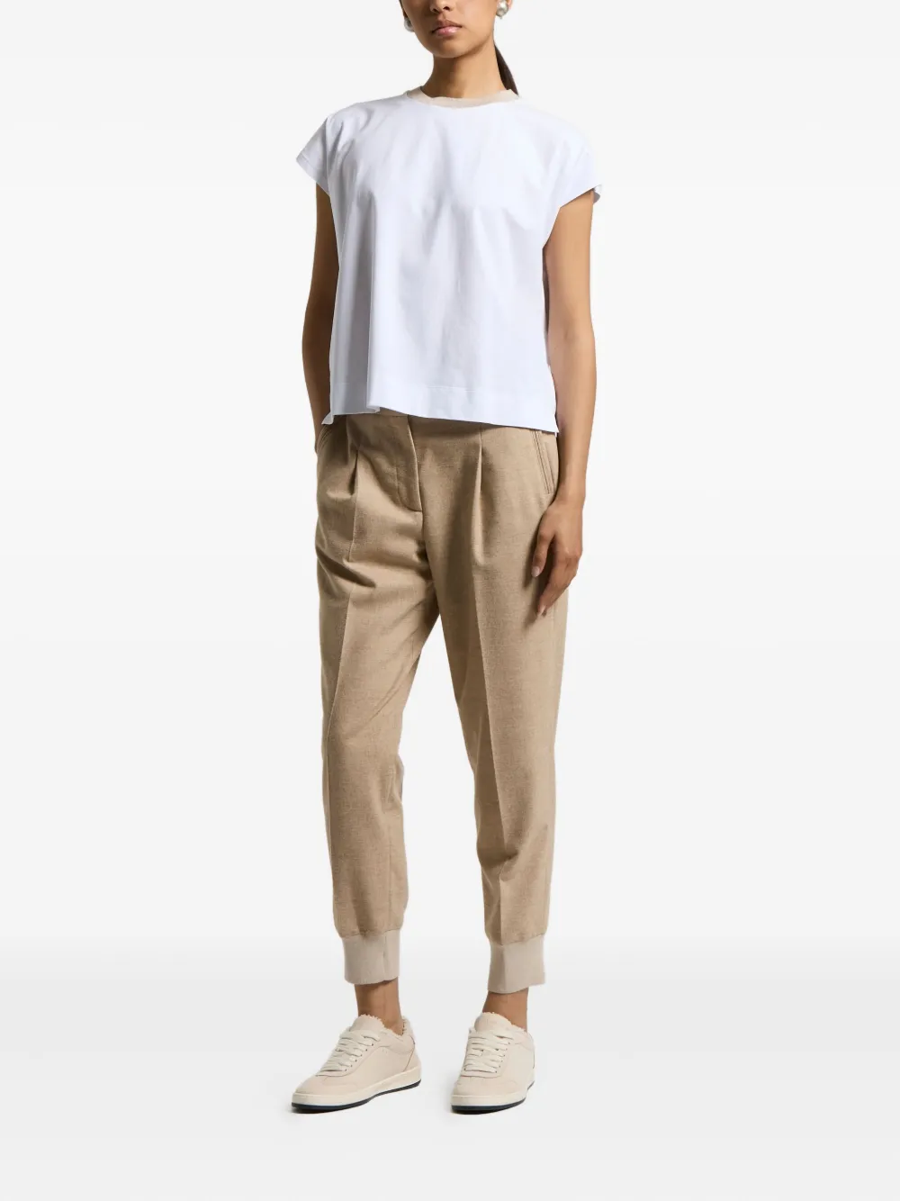 Peserico pleated-details trousers - Beige