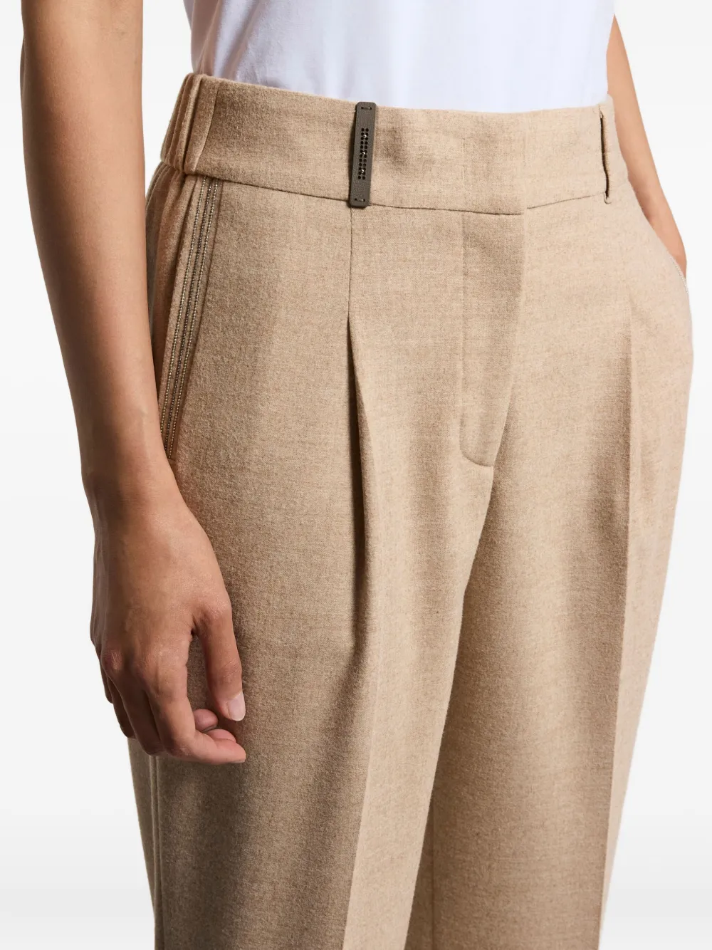 Peserico Broek met geplooide details Beige