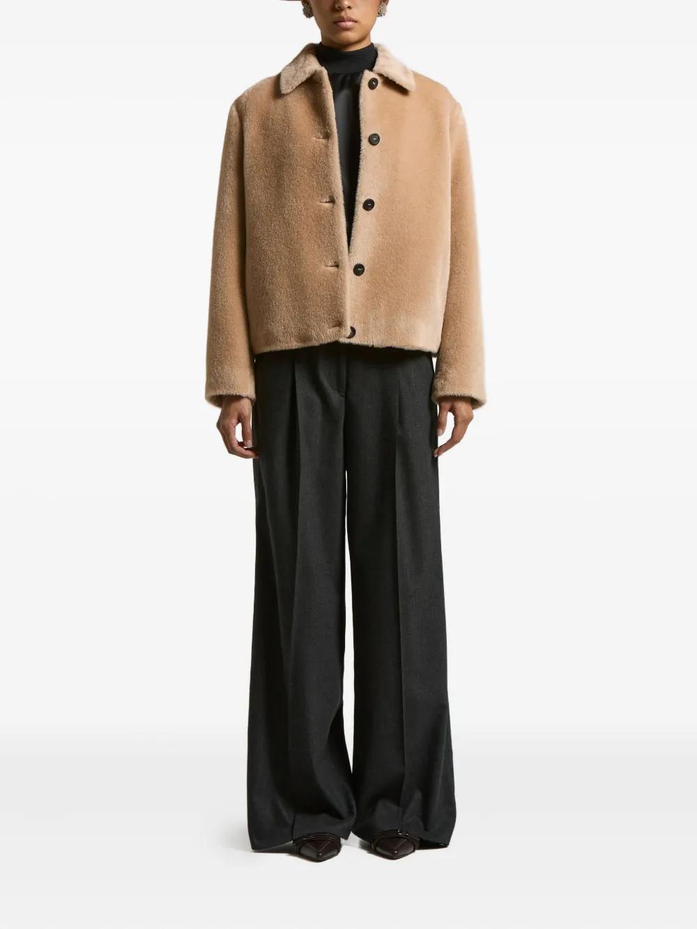 Peserico Long Coat In Brown