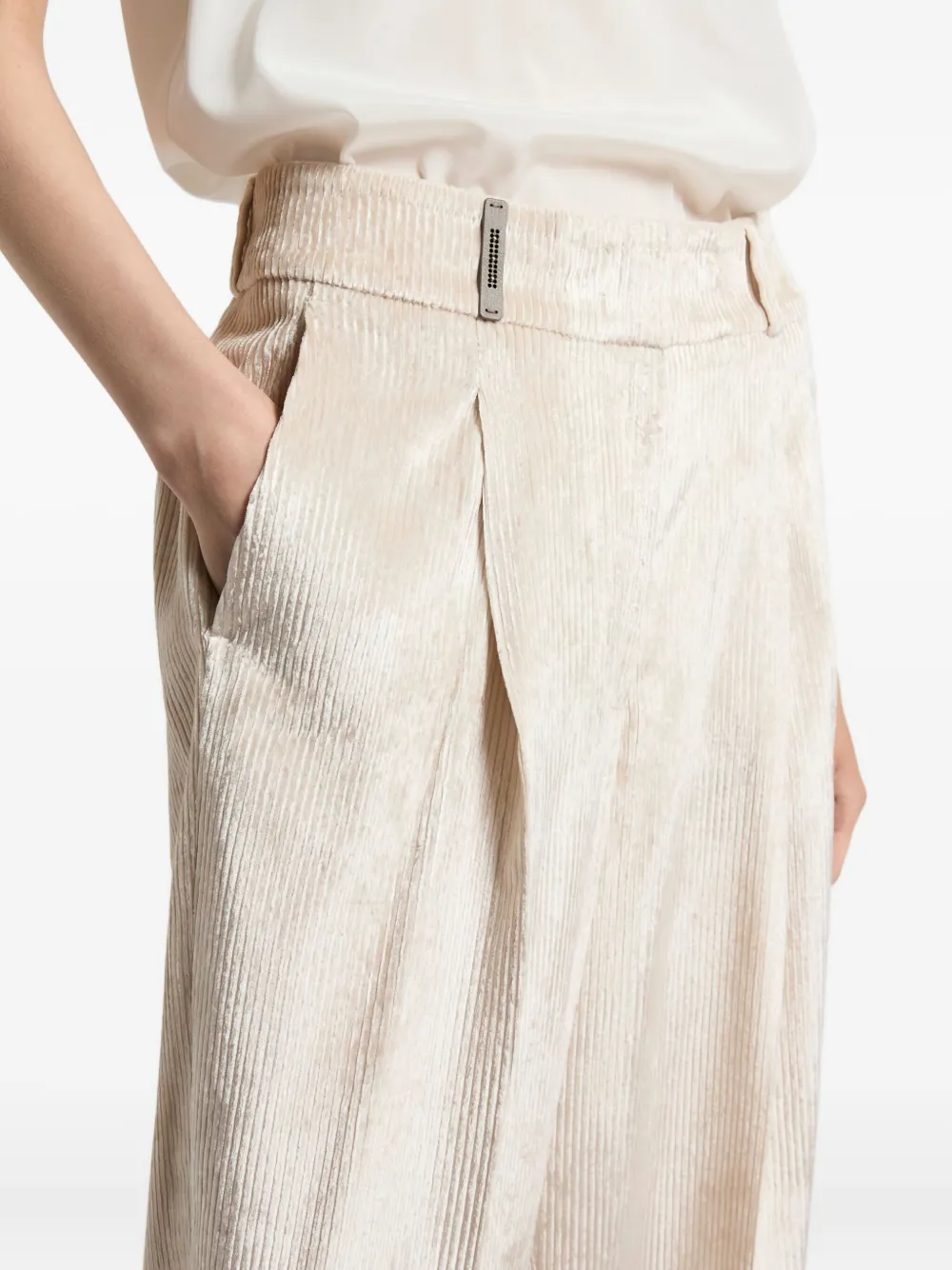 Peserico Corduroy Trousers In Animal Print
