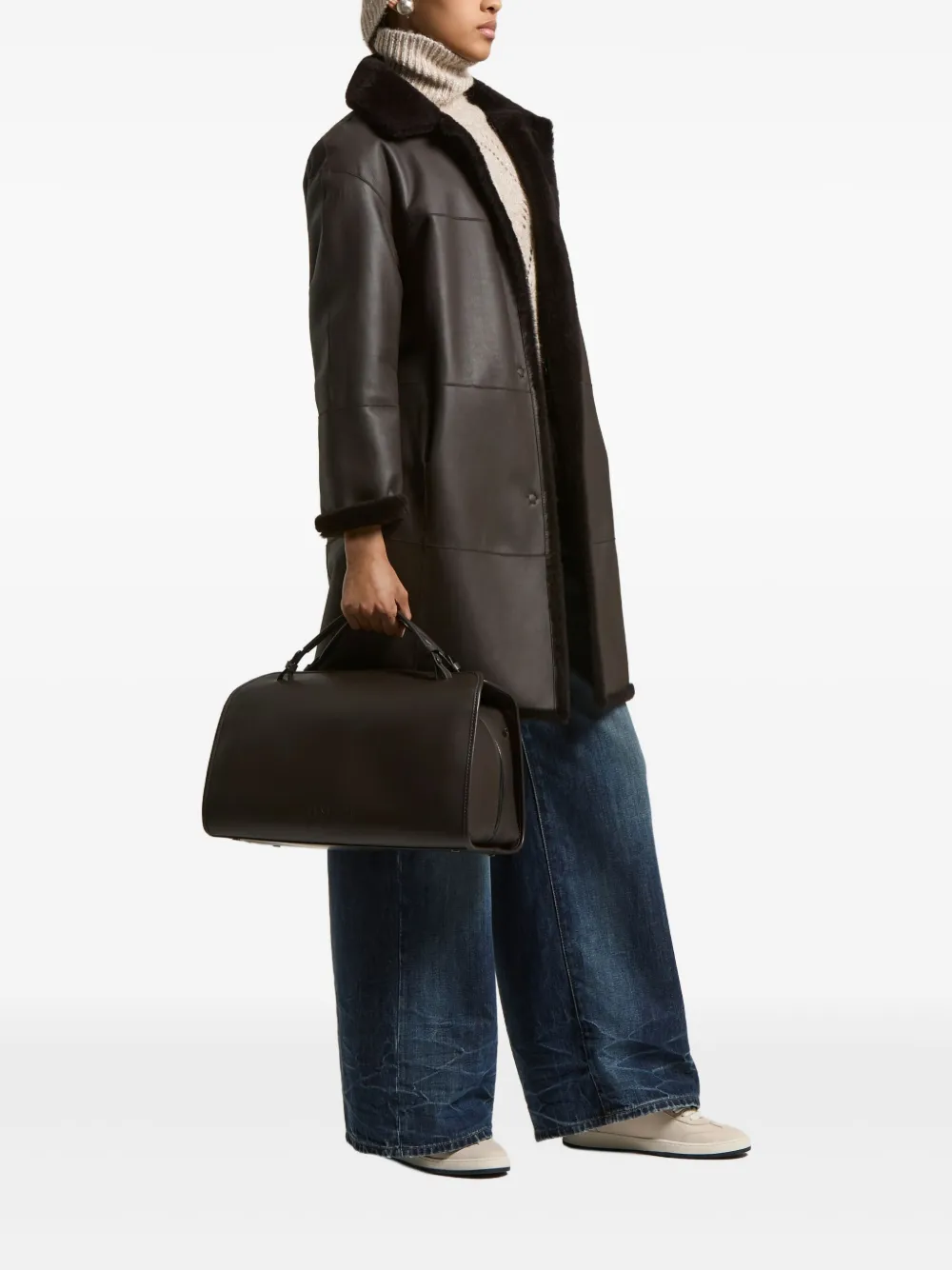 Peserico faux fur-collar coat | Leather Coats | Image 2