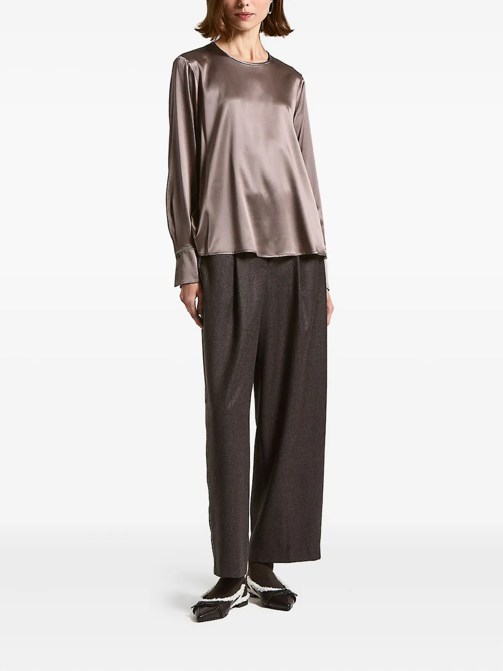 Peserico Blouse met kralen - Grijs