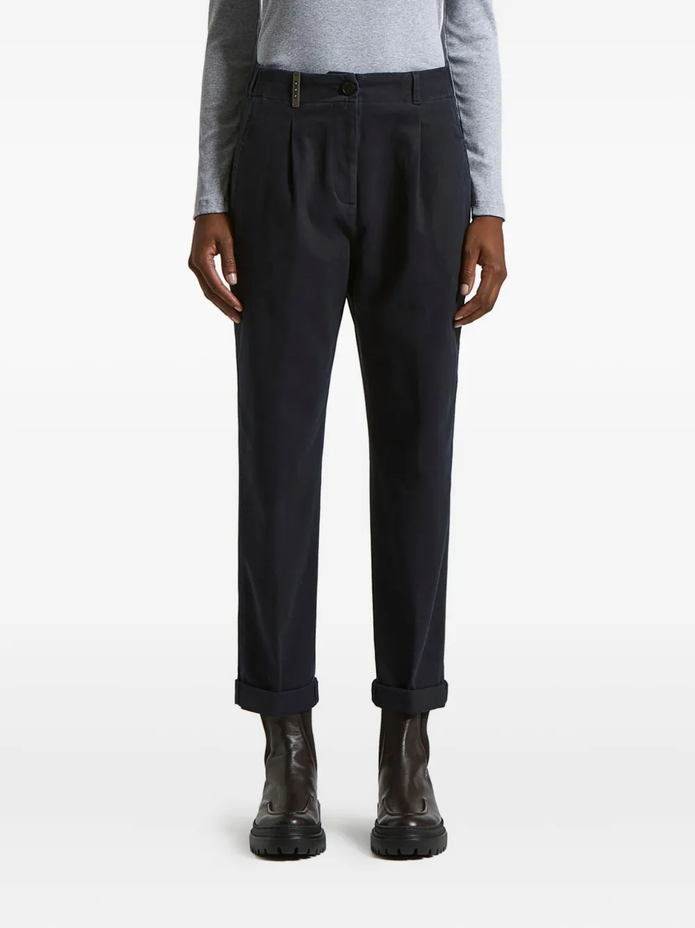 Peserico elasticated pleated trousers | Blue | Image 1