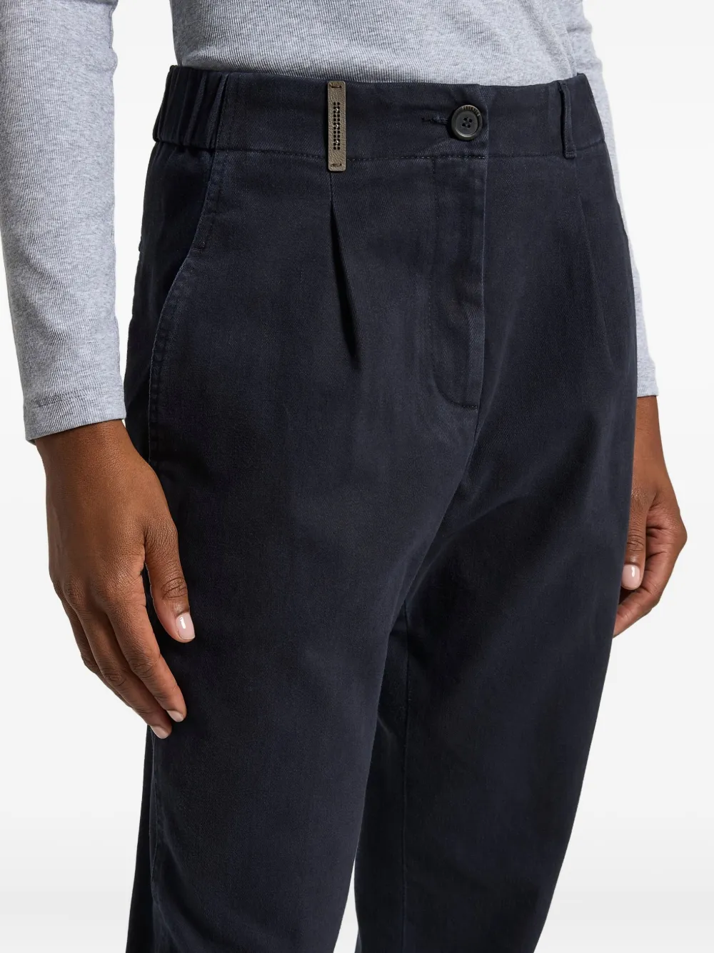 Peserico Elastische plooibroek Blauw