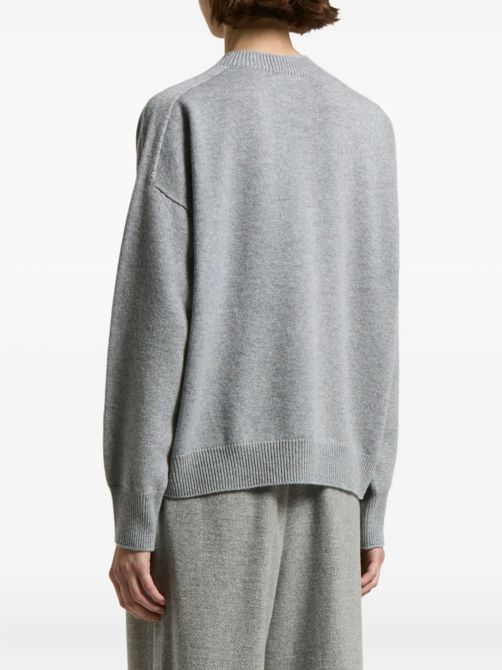Peserico Round-neck Cashmere Sweater In Gray