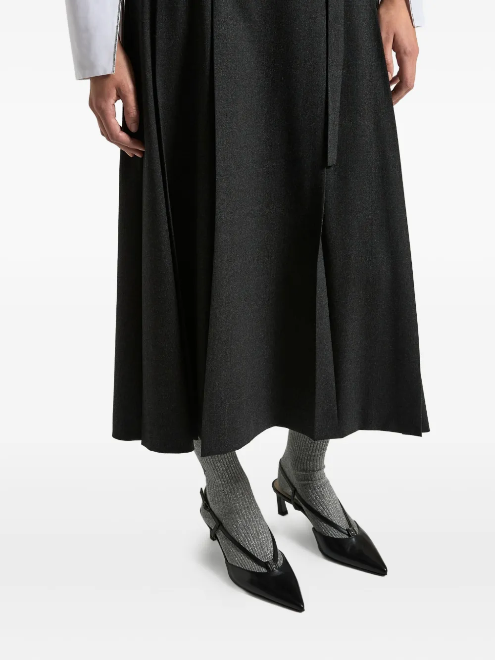 Peserico Midi-plooirok Grijs