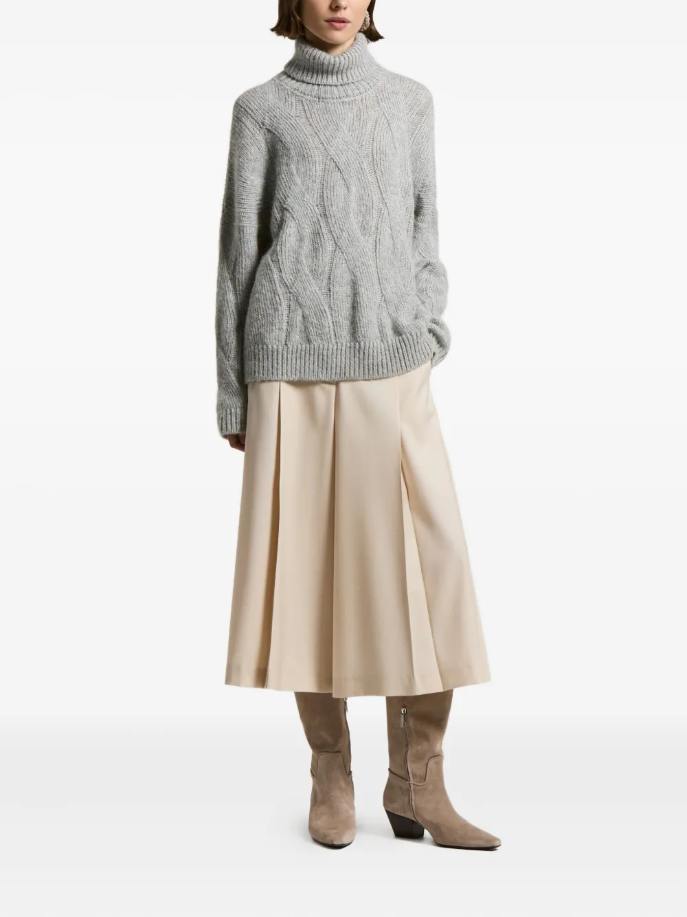 Peserico Kabelgebreide coltrui Grijs