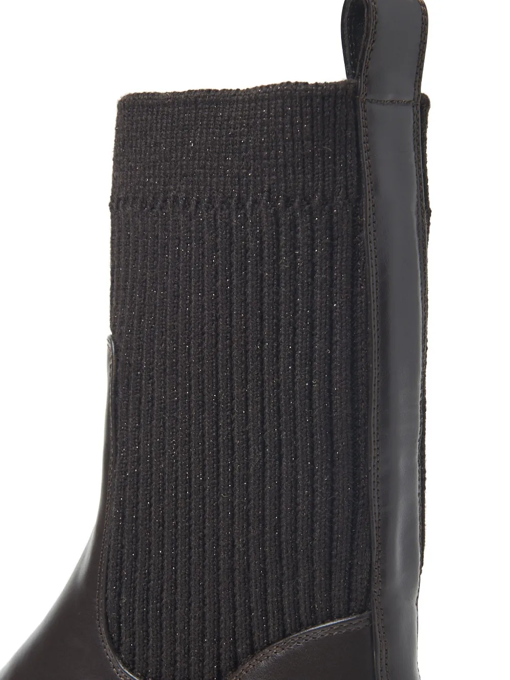 Peserico knitted-panel leather boots Brown
