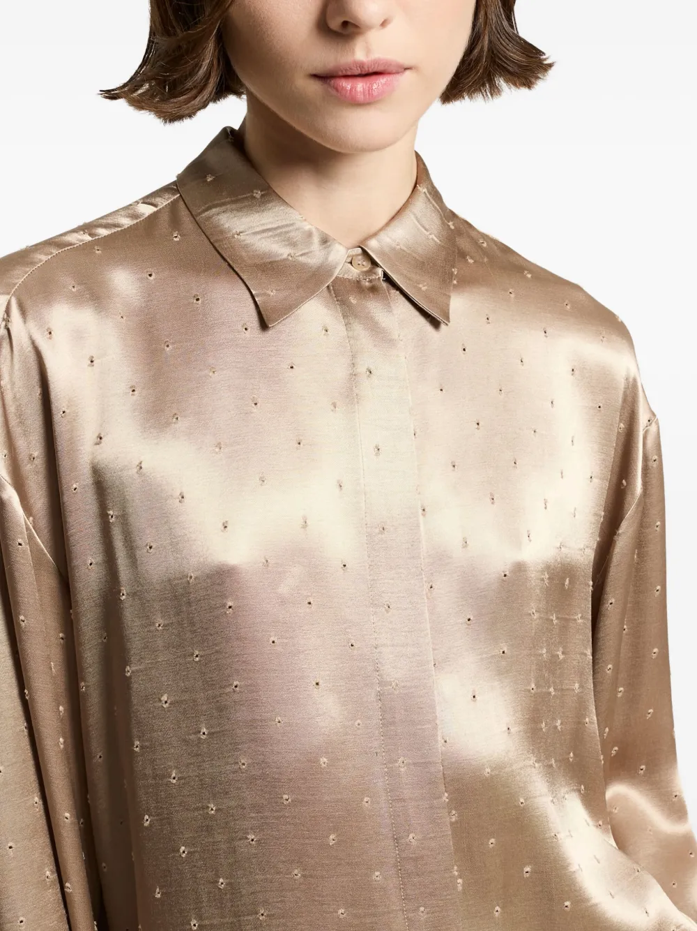 Peserico Dot-pattern Shirt In Gold
