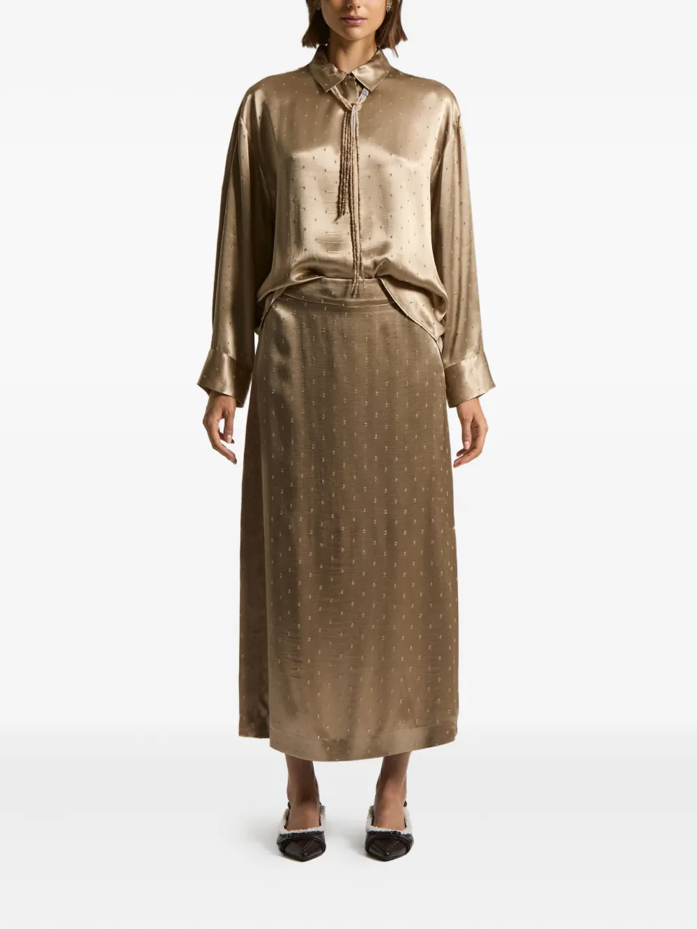 Peserico dot-pattern shirt - Beige