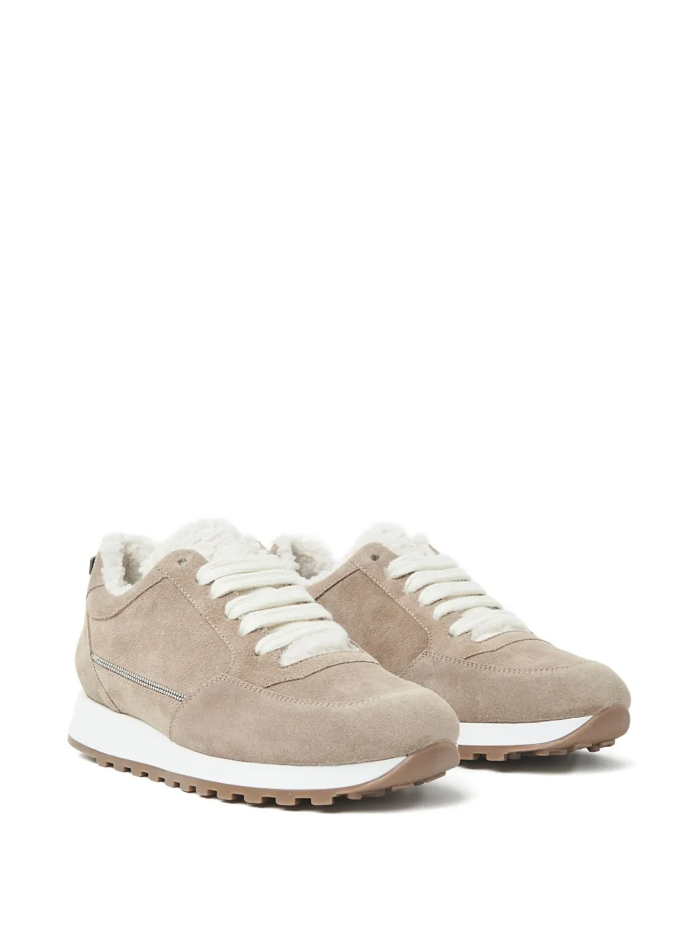 Peserico Sneakers met lammy afwerking - Beige