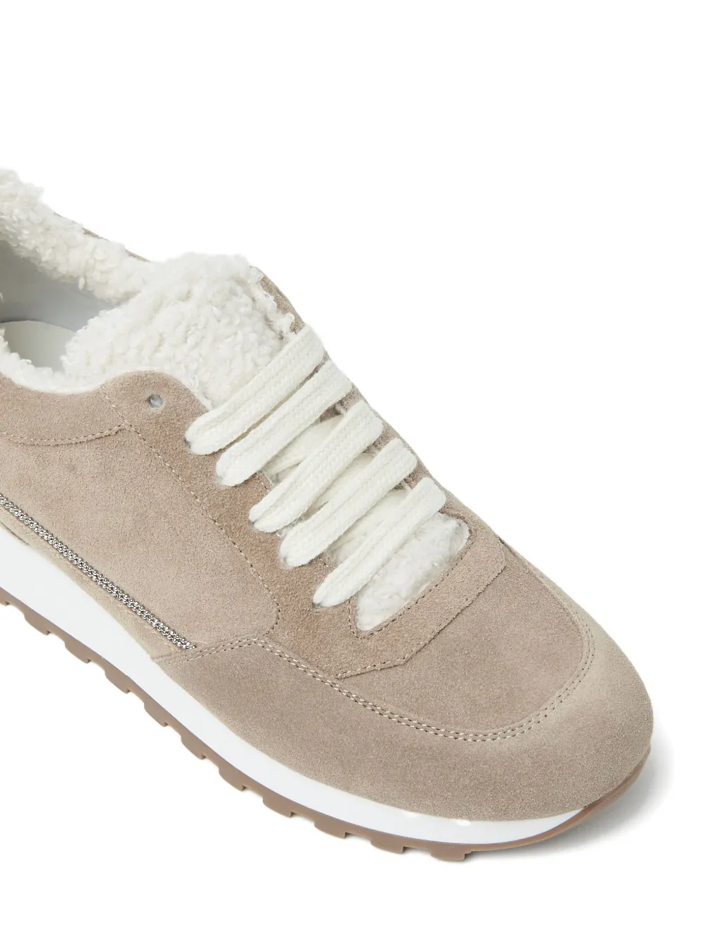 Peserico Sneakers met lammy afwerking Beige