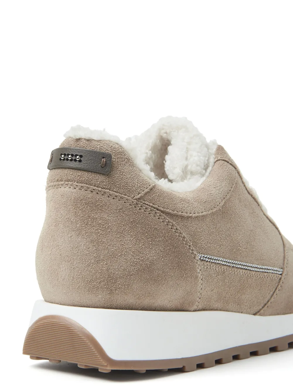 Peserico Sneakers met lammy afwerking Beige