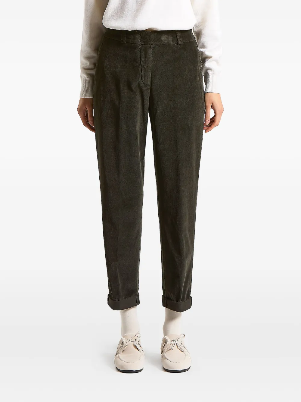 Peserico corduroy-texture trousers | Brown | Image 1