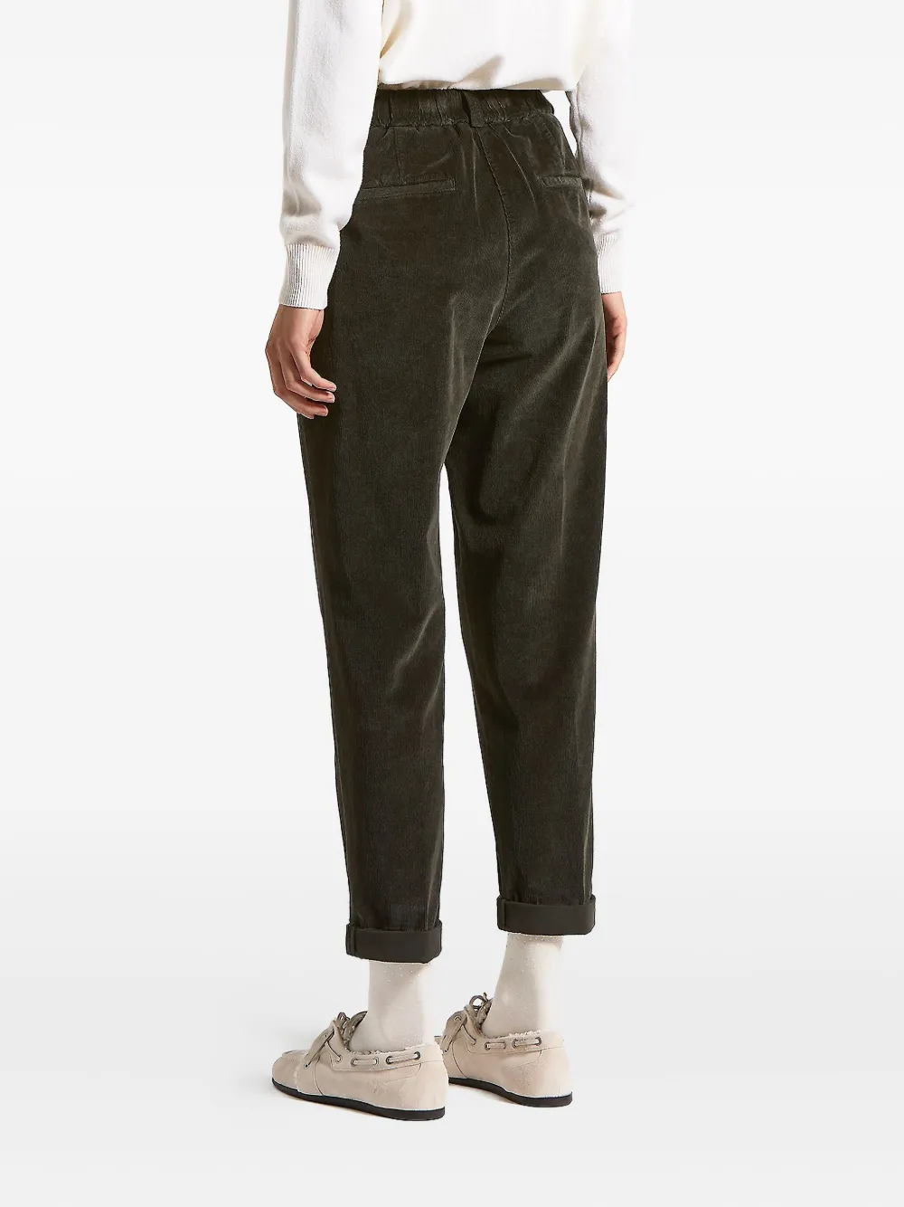 Peserico Broek met ribfluwelen textuur Bruin