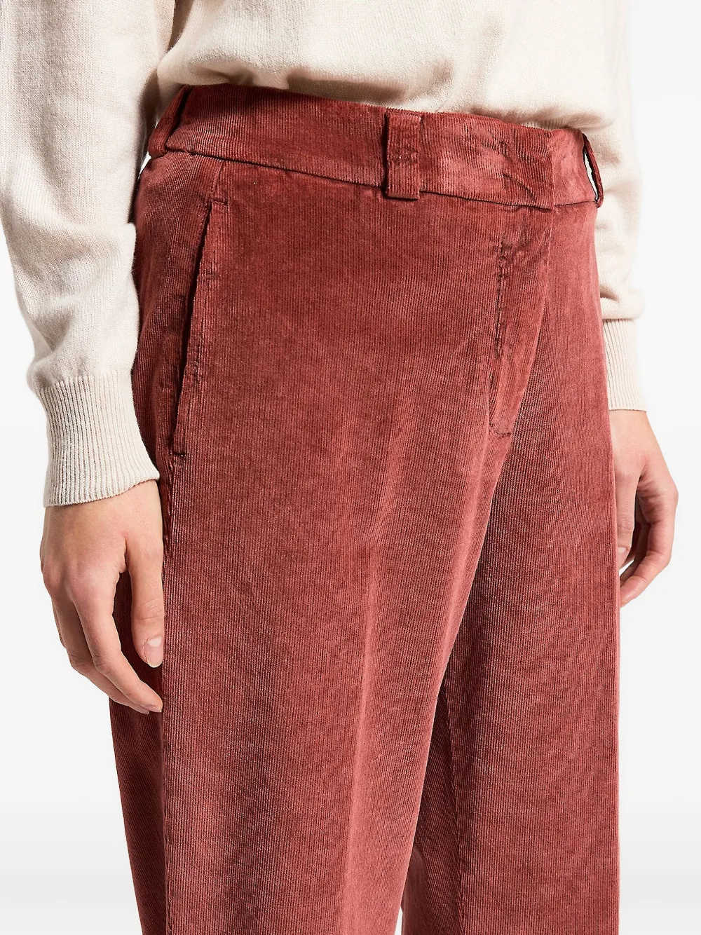 Peserico Ribfluwelen broek Rood