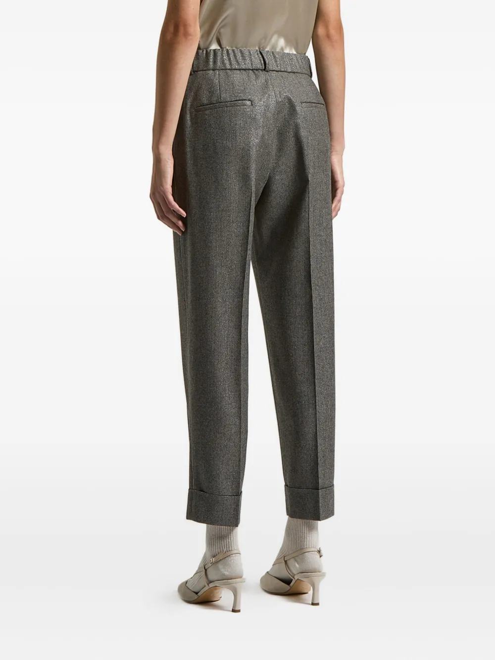 Peserico Cuffed Trousers In Gray