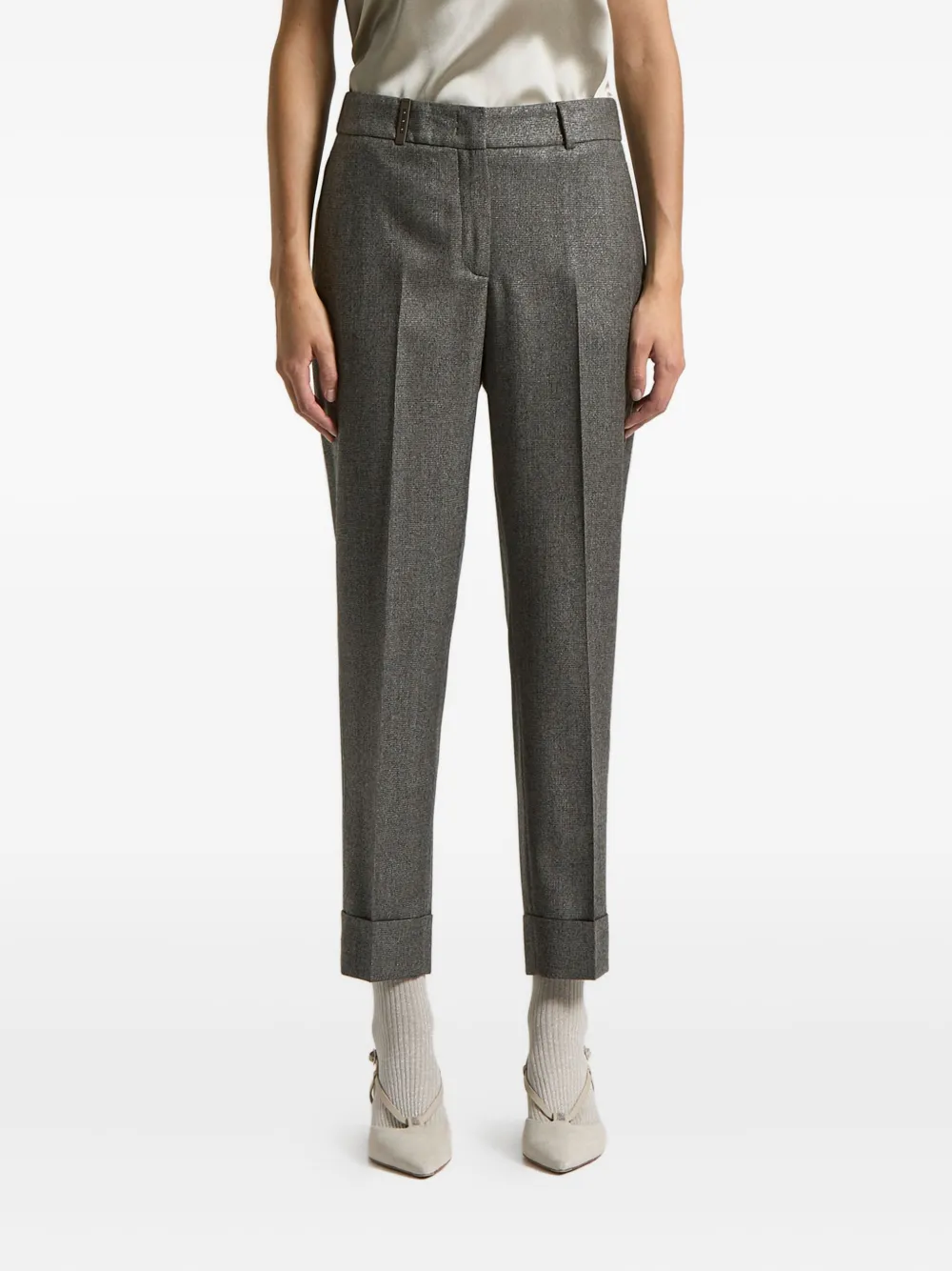 Peserico Cuffed Trousers In Gray