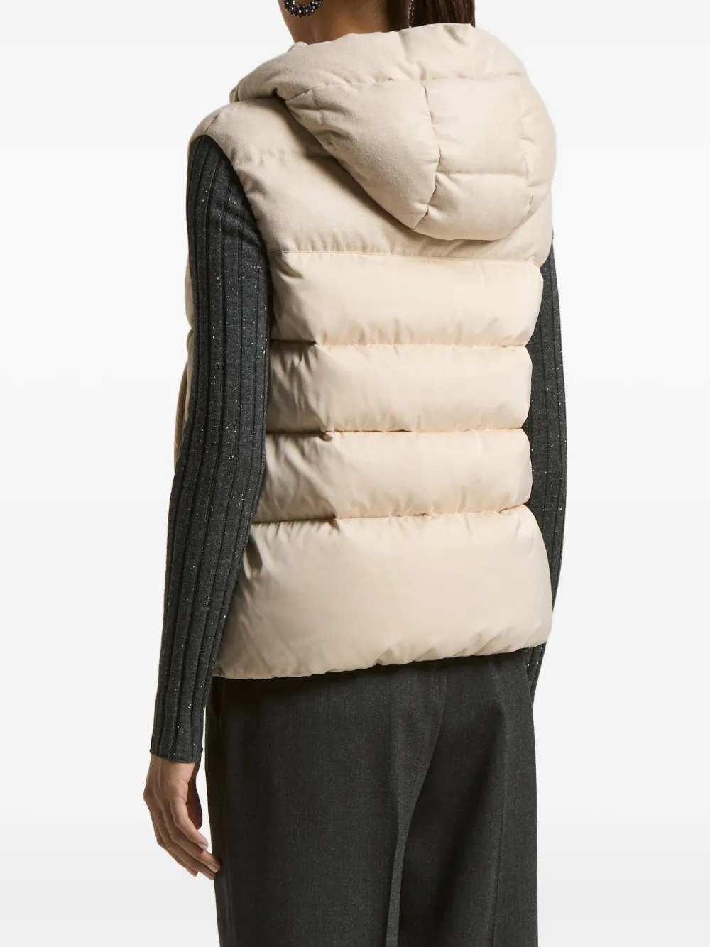 Peserico Bodywarmer met capuchon Beige