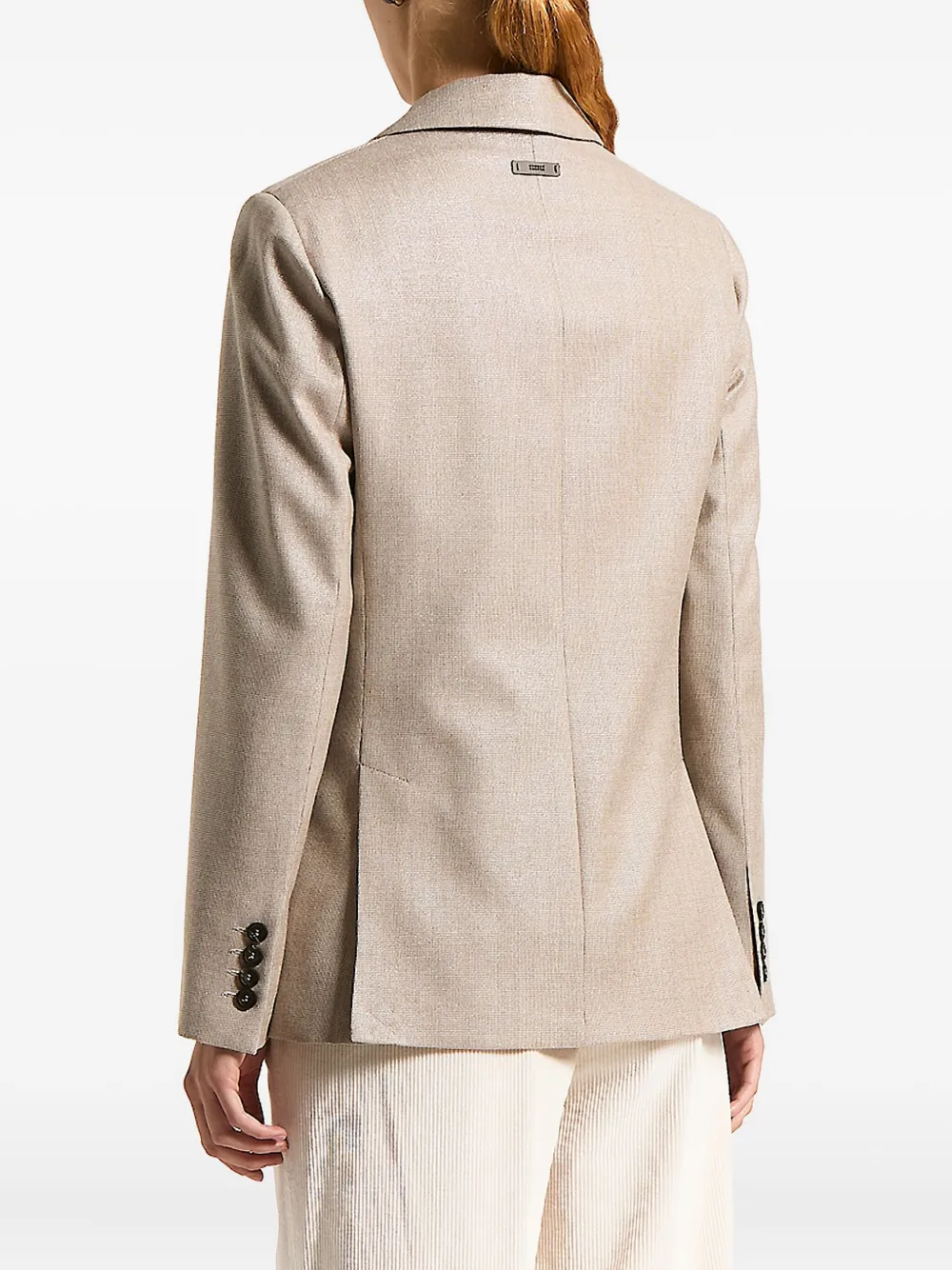 Peserico Houndstooth-pattern Double-breasted Blazer In Neutral