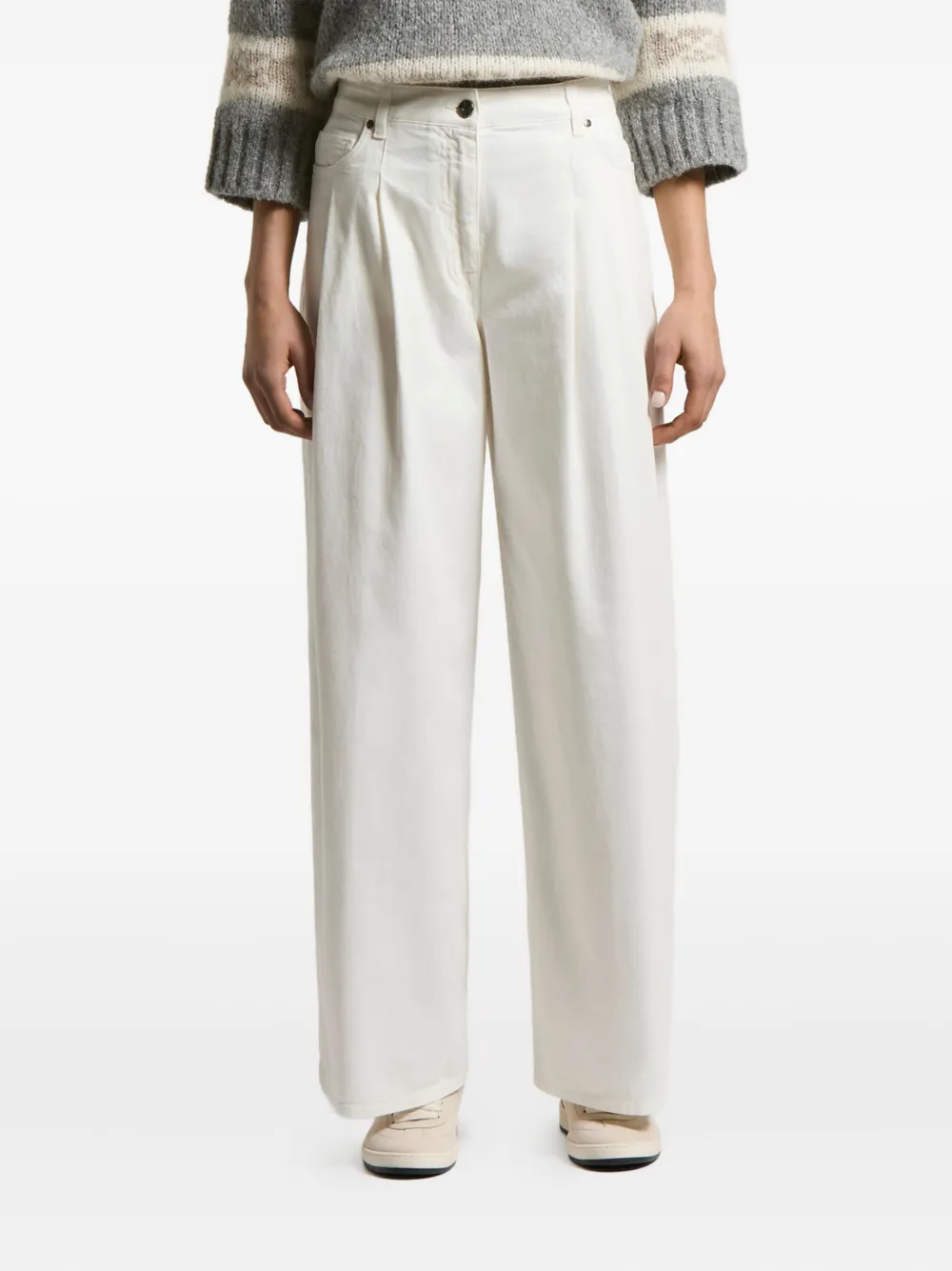 Peserico pleated-details jeans | White | Image 1