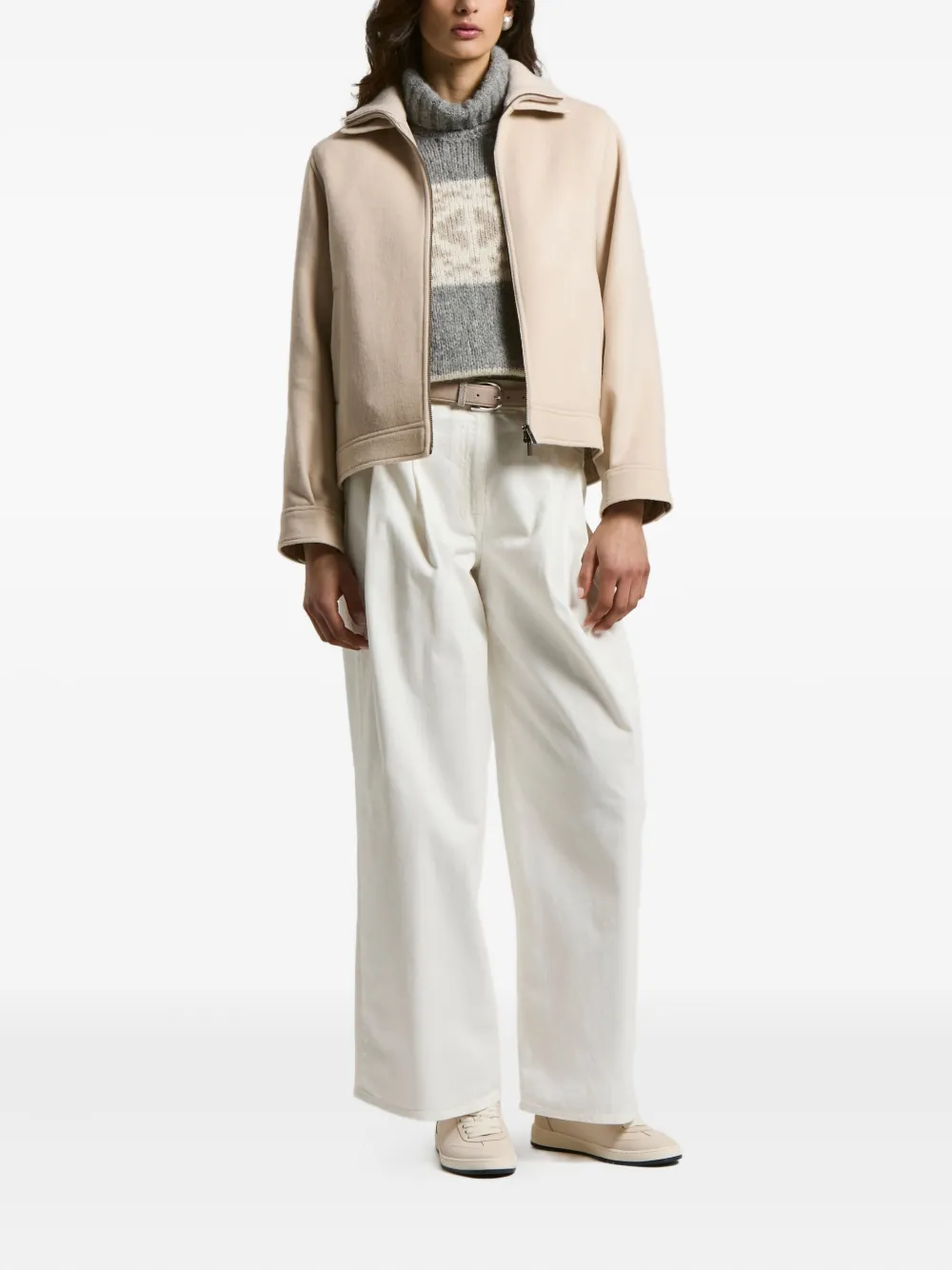 Peserico pleated-details jeans - Wit