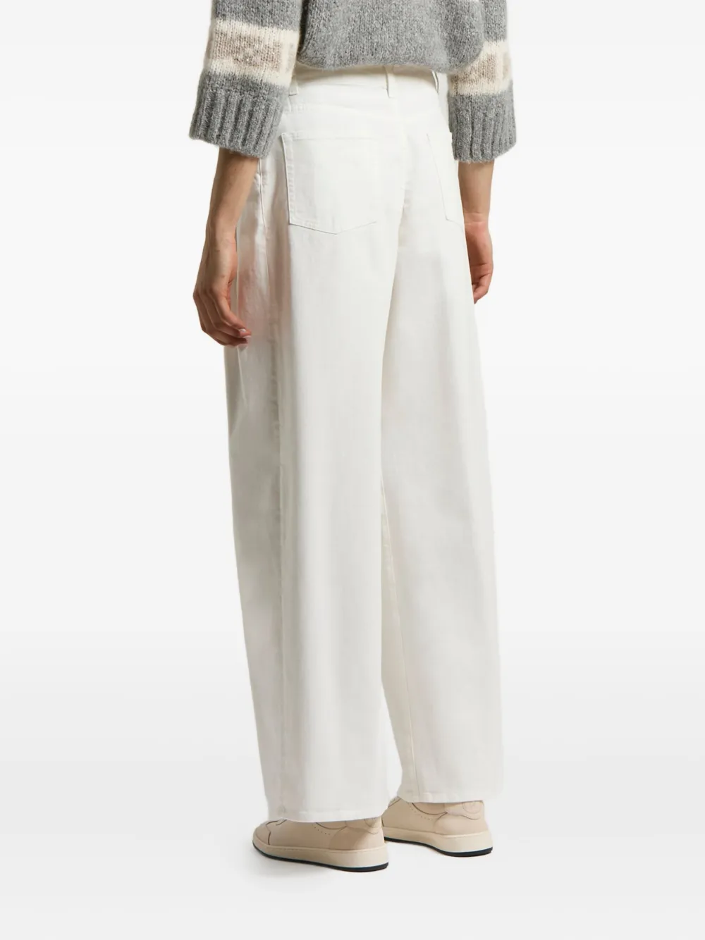 Peserico Jeans met geplooid detail Wit
