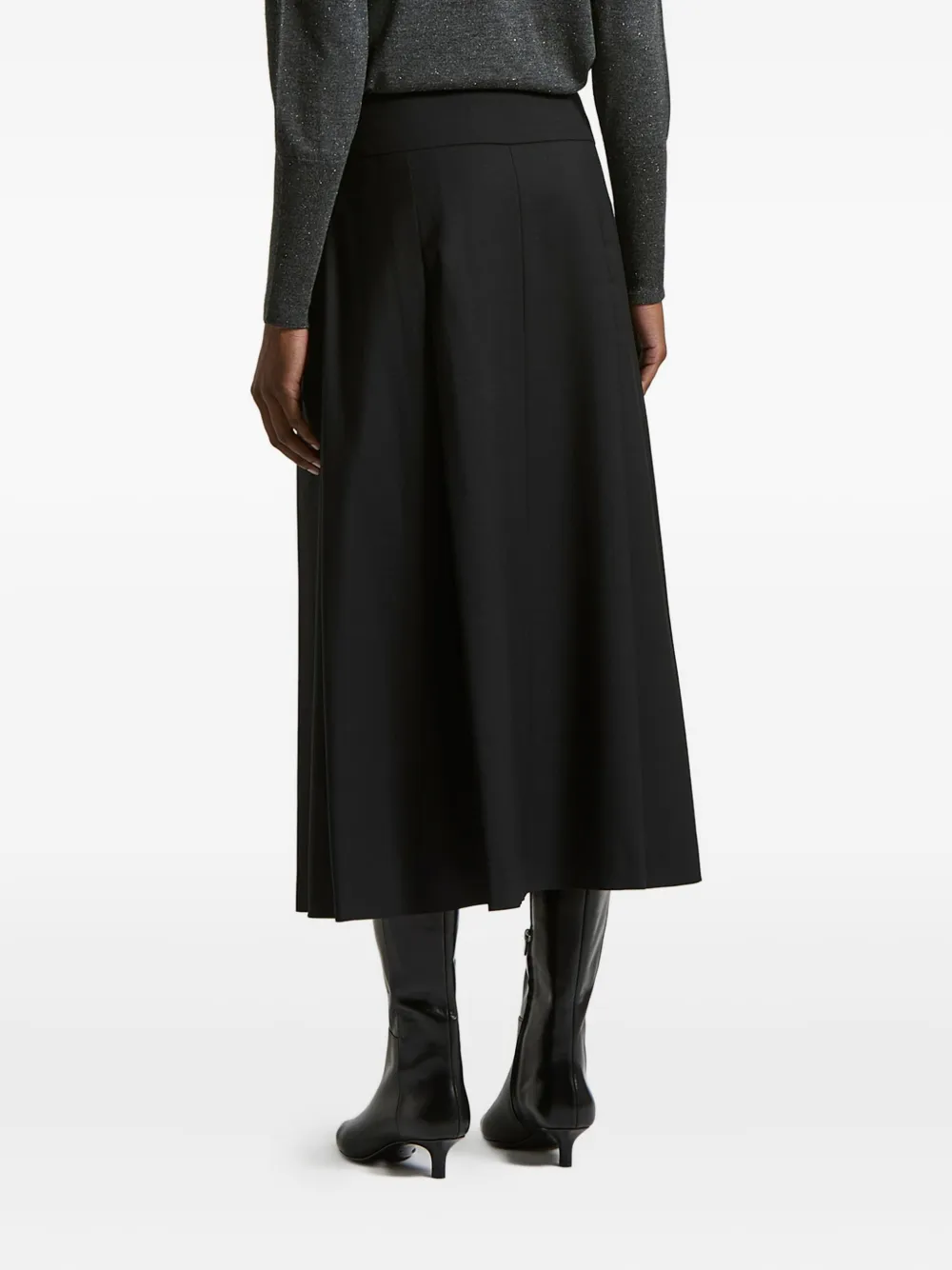 Peserico Pleated Midi Skirt In Black