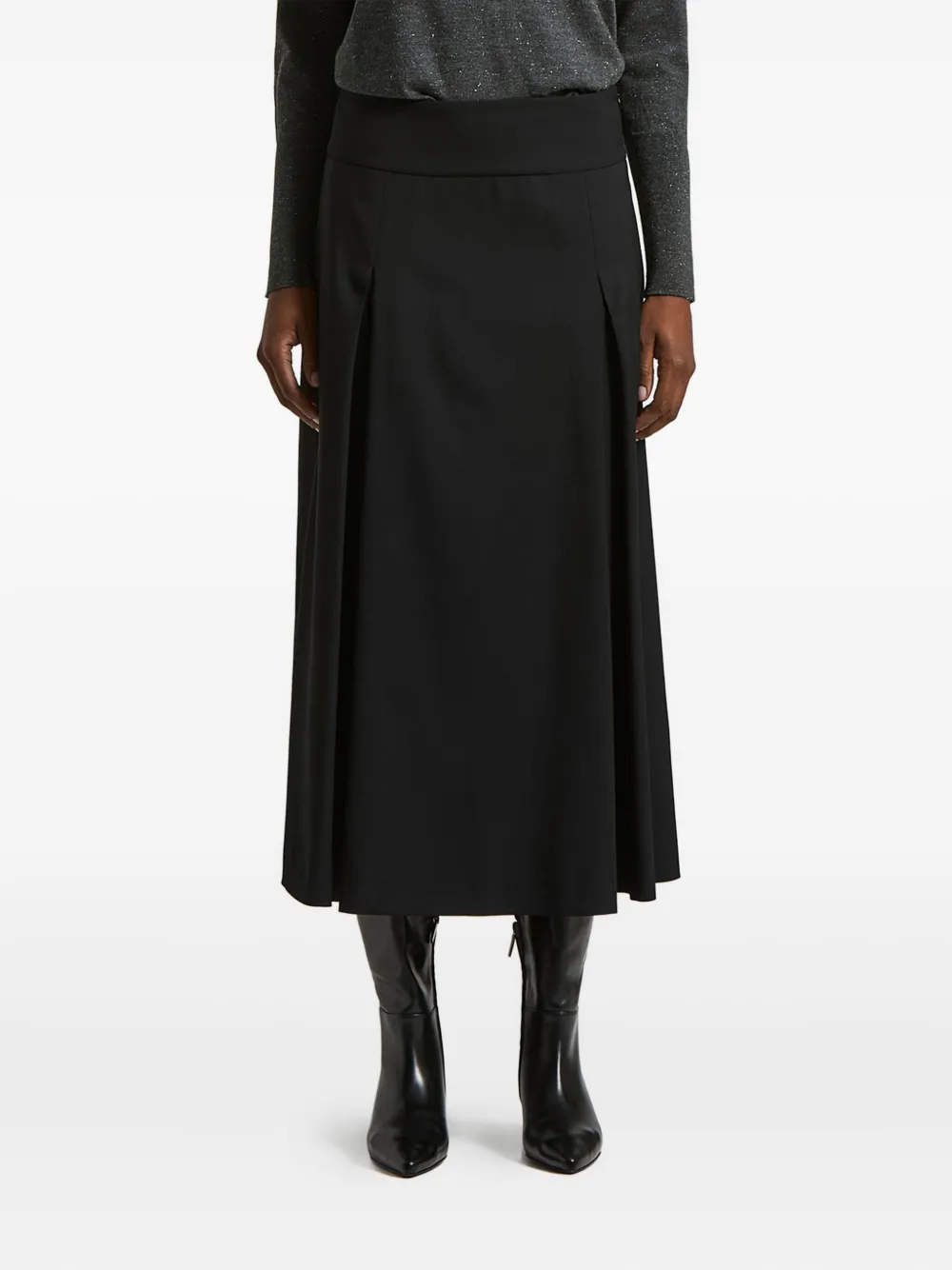 Peserico falda midi con diseño plisado | negro | Image 1