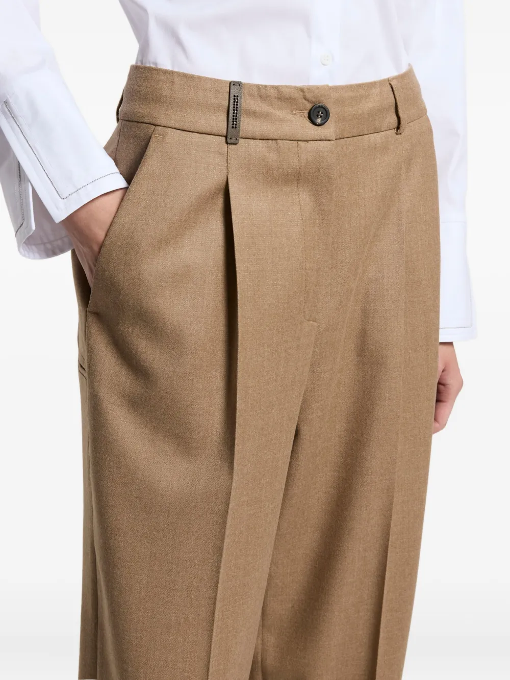 Peserico Broek met geplooide details Bruin