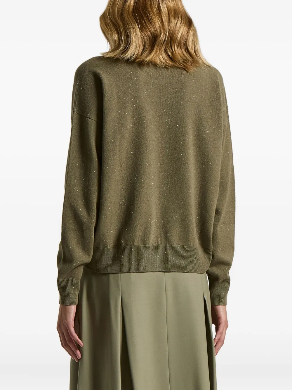 Peserico Embellished Sweater In Green