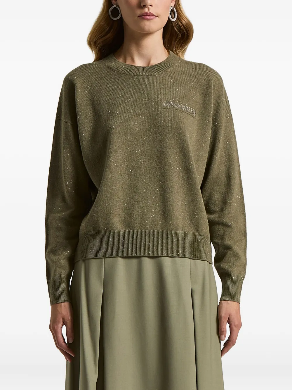 Peserico Embellished Sweater In Green
